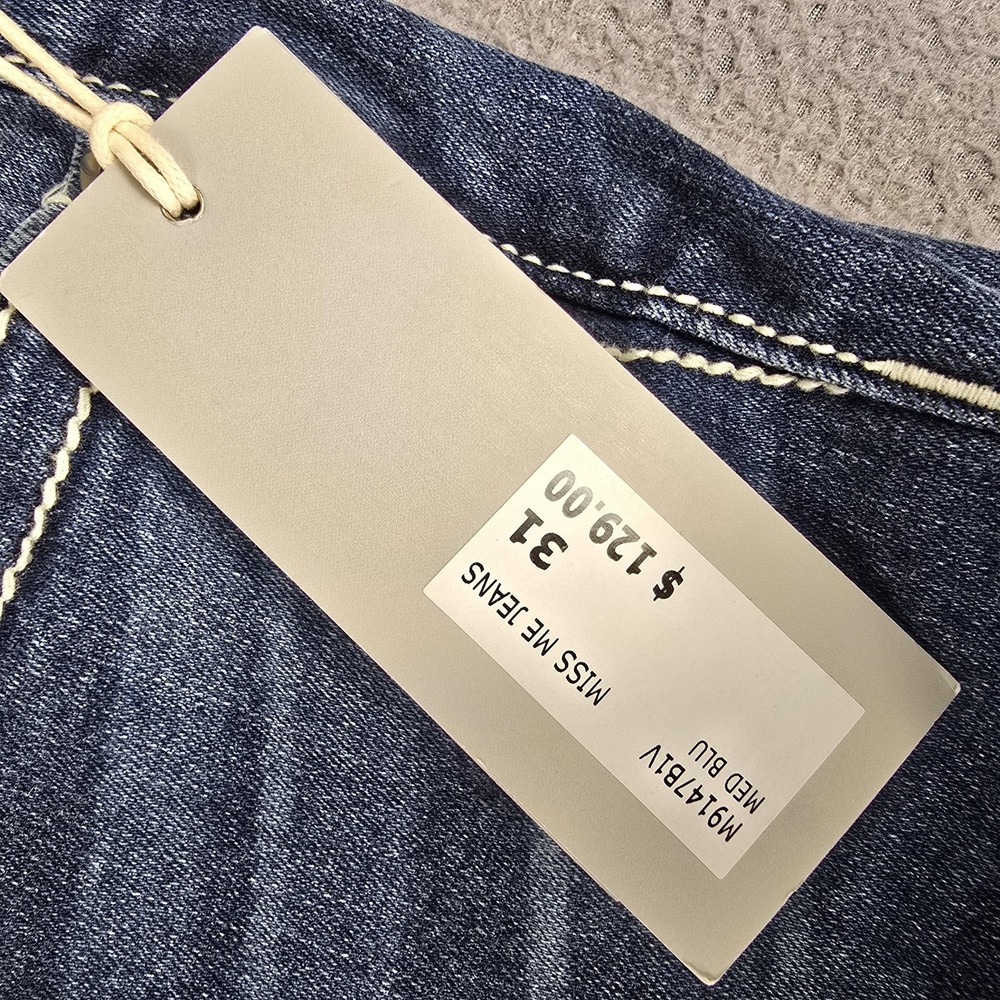 Miss Me Jeans Womens 31x32 Blue Mid Rise Bootcut Embroidered Pockets Denim NWT - Picture 8 of 13